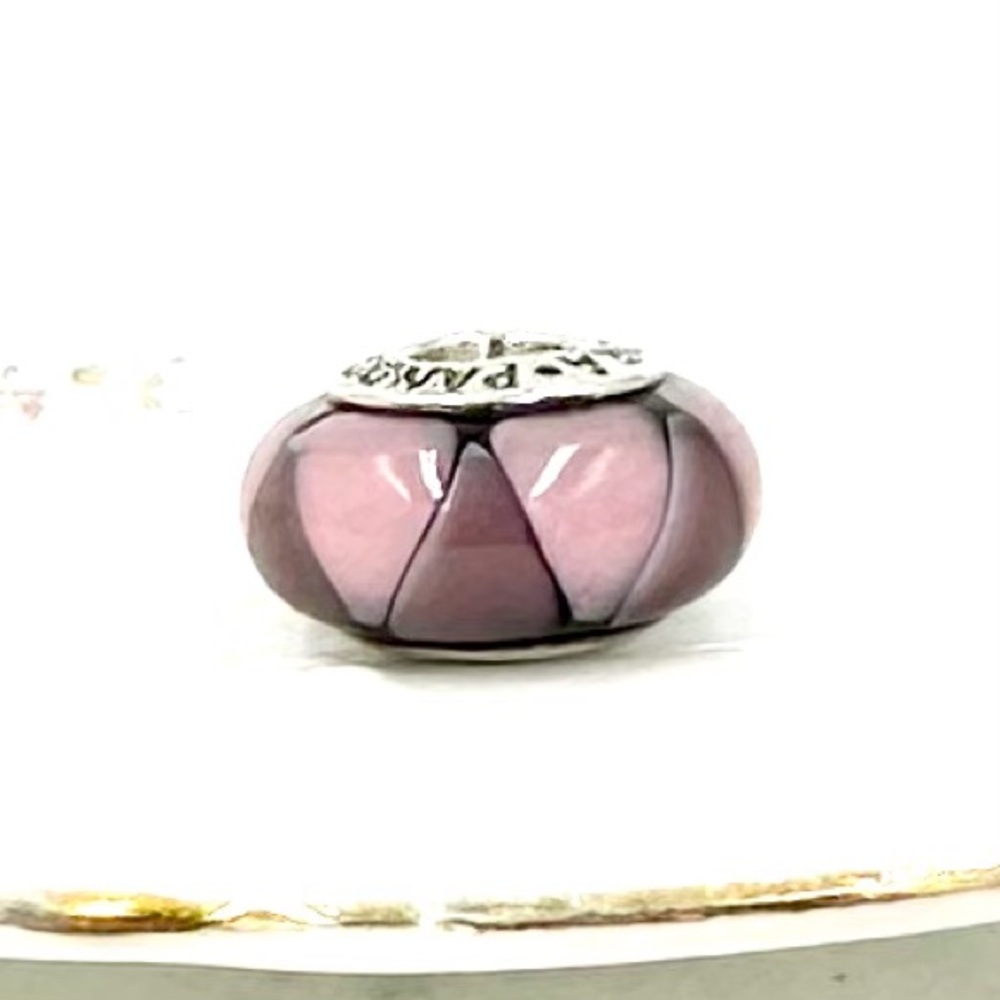 PANDORA ALE S 925 Purple Lavender Murano Glass Charm Vintage Retired 790635 - Picture 5 of 6